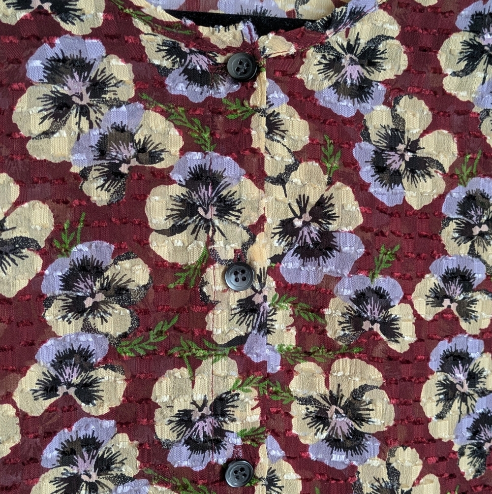 Madewell Ruffle Hem Top Blouse Viola Floral XS - Picture 4 of 16